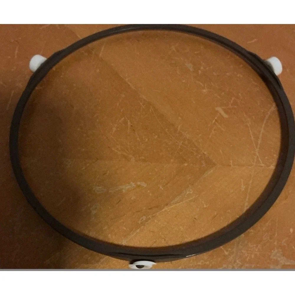 Replacement Microwave Glass Turntable 14.25 Inch Plate and Brown Roller Ring